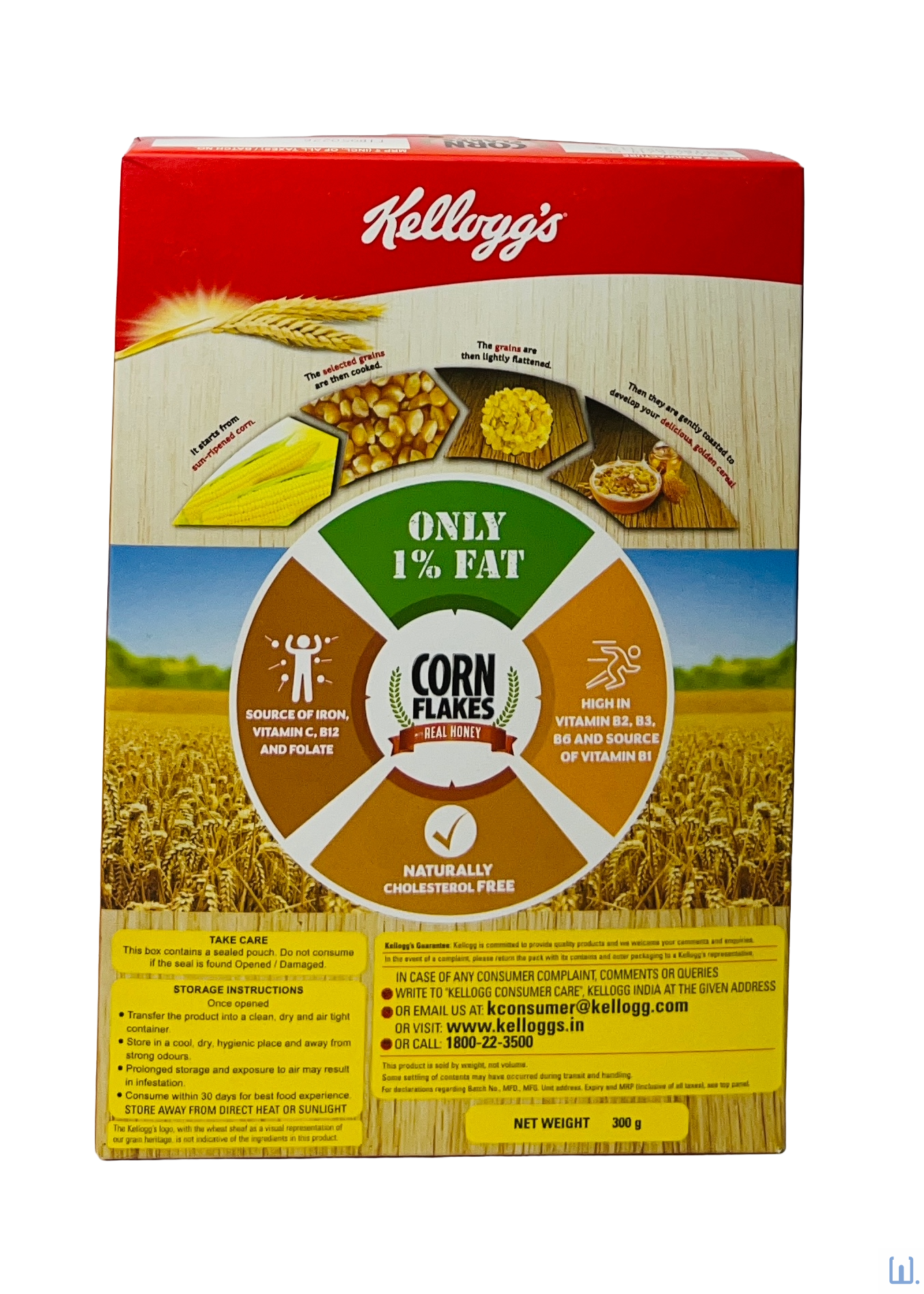 Kellogg’s Corn Flakes Real Honey 300g Back