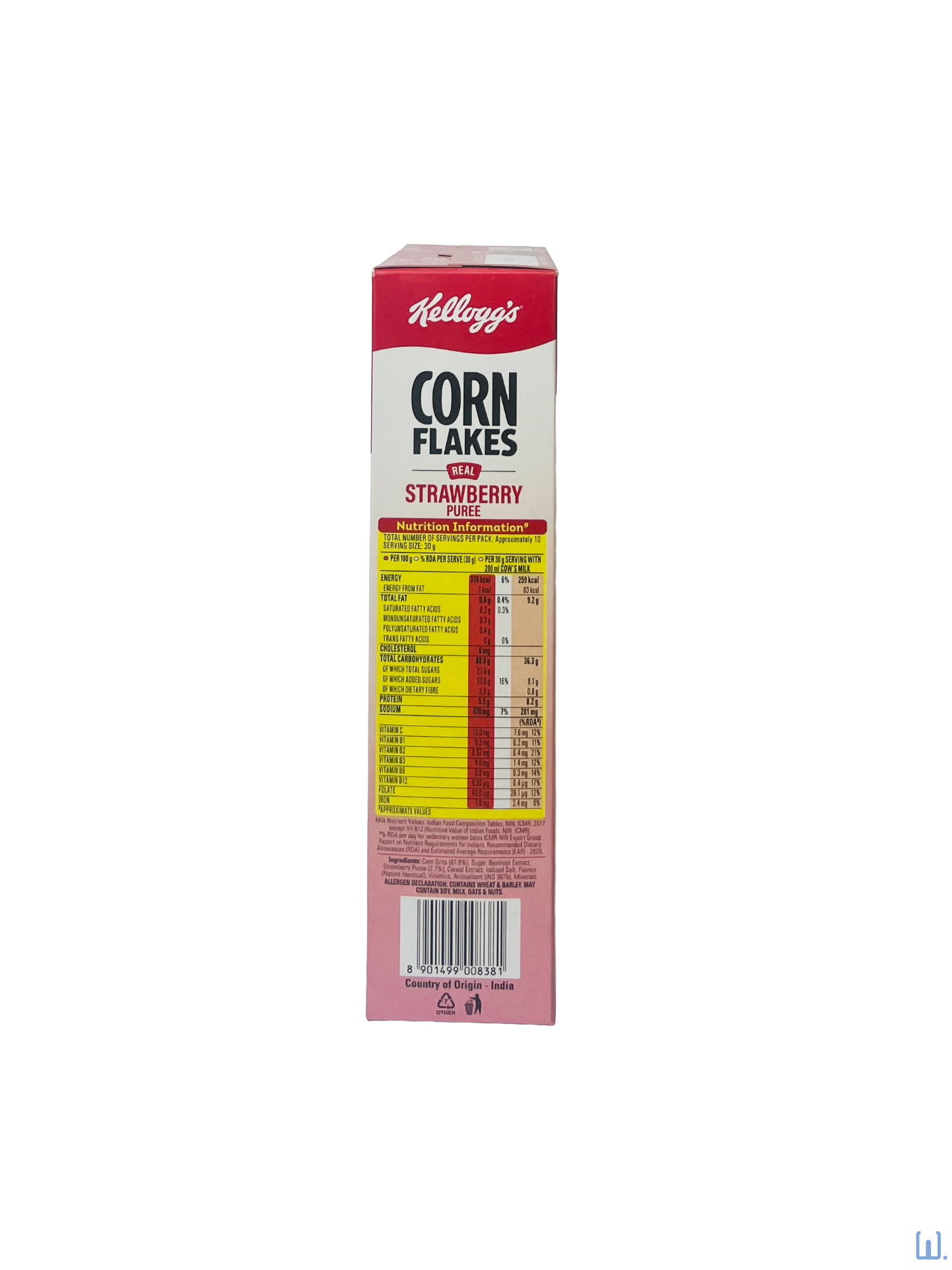 Kellogg's Strawberry Corn Flakes 300g side 2